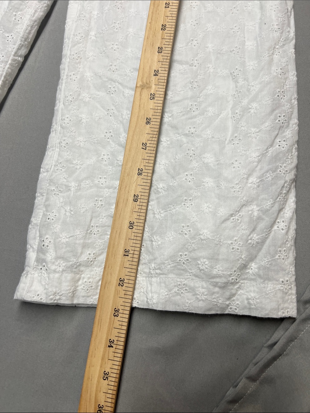 Copper keyWhite Eyelet Wide-Leg Pants - Picture 4 of 9